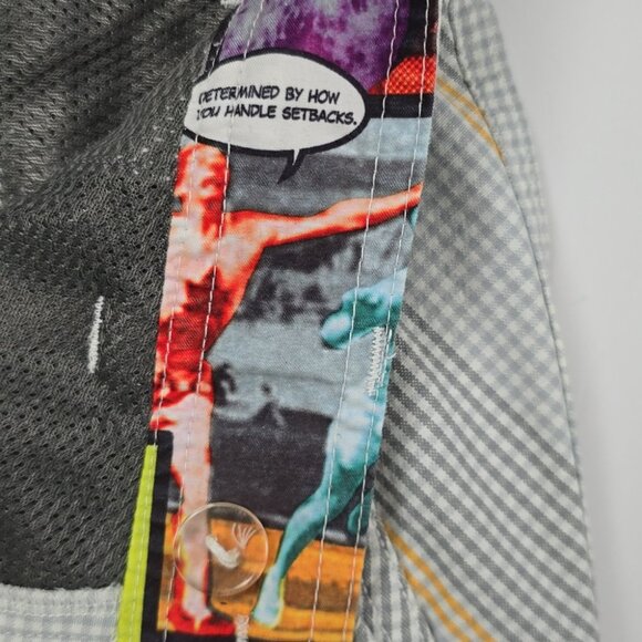 Lululemon Men's Kahuna Shorts Gray Orange Plaid Lightweight 8.5" Inseam Sz 34 - Picture 9 of 16